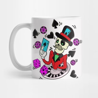 Skeleton Poker Blackjack Skull Mug